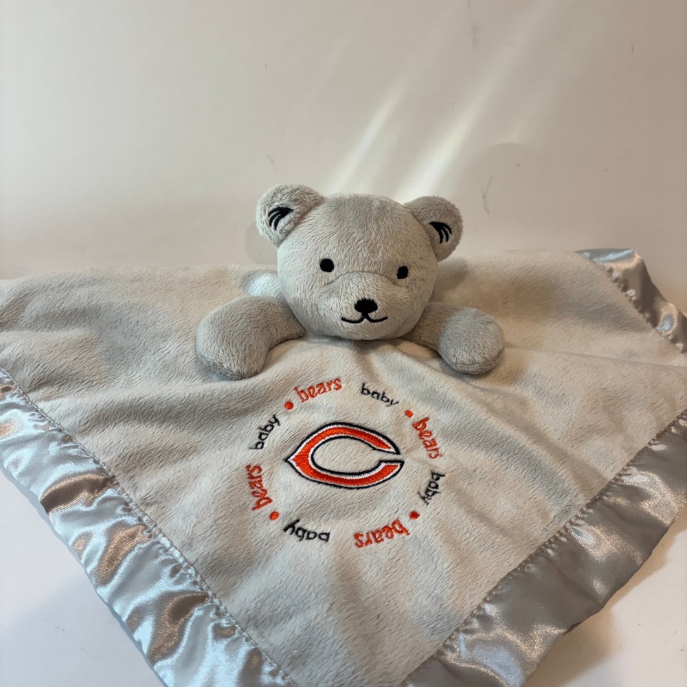 Baby Fanatic Chicago Bears NFL Plush Teddy Bear Security Blanket Lovey Grey